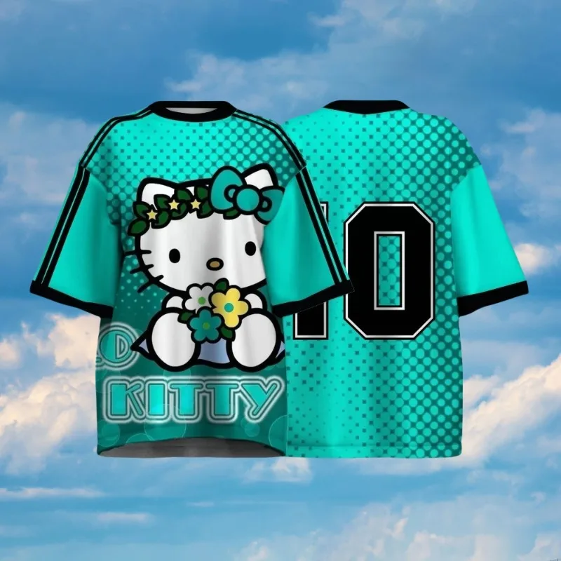 MOTO-2025 Новый 10-значный Hello Kitty с 3D принтом и круглым вырезом с коротким рукавом, летняя футбольная майка, свободная повседневная спортивная футболка розового цвета
MOTO-2025 Новый 10-значный Hello Kitty с 3D принтом и круглым вырезом с коротким рукавом, летняя футбольная майка, свободная повседневная спортивная футболка розового цвета