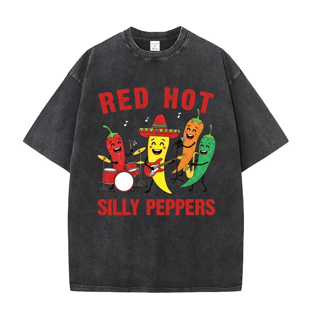 Washed Vintage Red Hot Silly Peppers Funny Meme Graphic T Shirts Men Retro Gothic Metal Rock T-shirt Men's Casual Humor T-shirts
Washed Vintage Red Hot Silly Peppers Funny Meme Graphic T Shirts Men Retro Gothic Metal Rock T-shirt Men's Casual Humor T-shirts