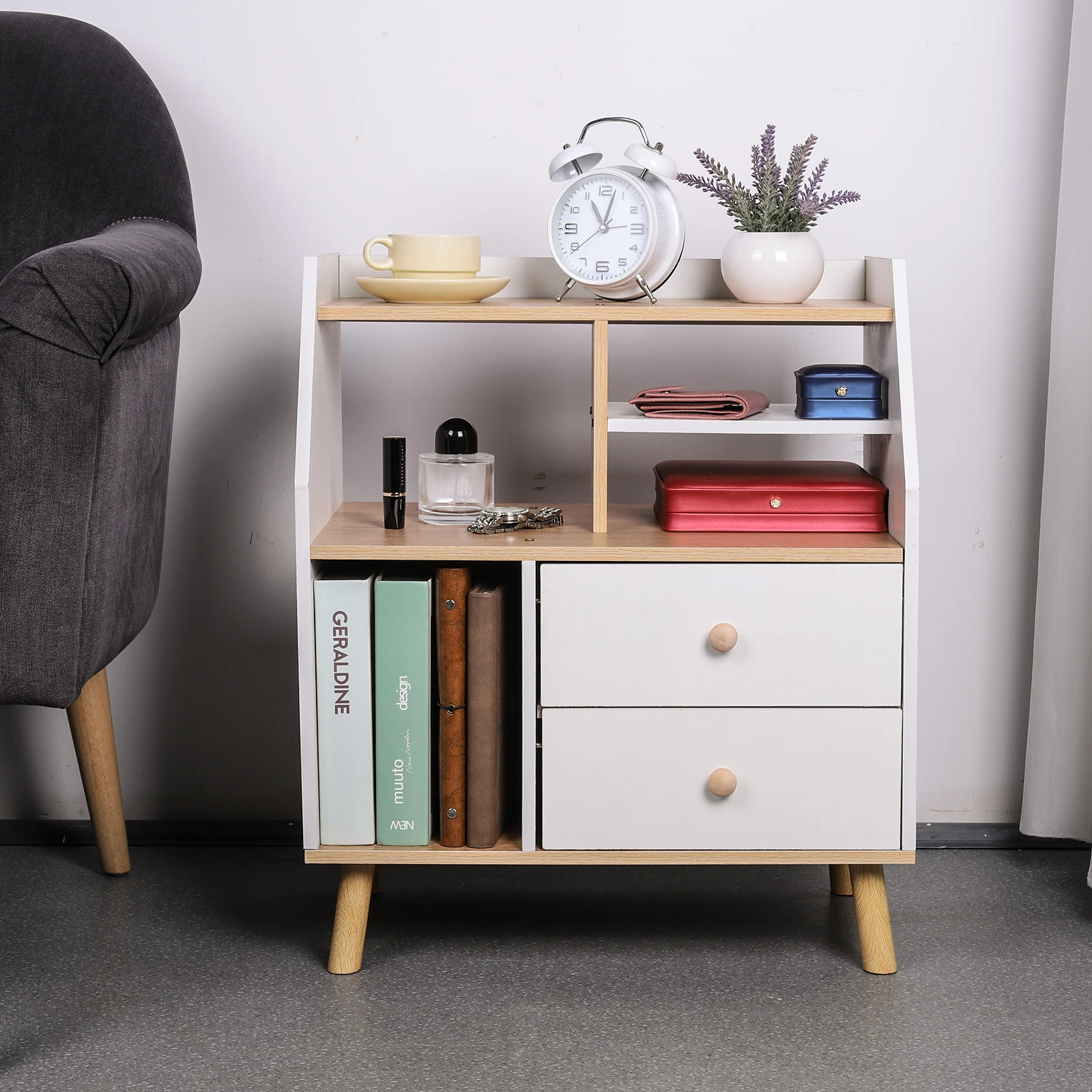 Wooden Bedroom Bedside Cabinet Simple Bedside Storage Locker Nordic Bedside Storage Cabinet for Living Room Office
Wooden Bedroom Bedside Cabinet Simple Bedside Storage Locker Nordic Bedside Storage Cabinet for Living Room Office