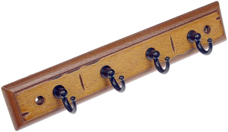 8.5" Key Rack, 4 Hooks, Walnut Finish, 2 lbs Working Capacity, Hardware Included
8.5" Key Rack, 4 Hooks, Walnut Finish, 2 lbs Working Capacity, Hardware Included