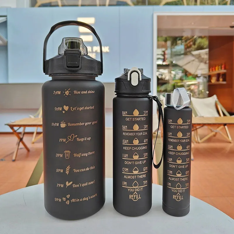 Large Capacity Water Bottle 3pcs/Set Sports Water Bottle With Time Marker Bottle Outdoor Fitness Jug Hiking Cute Camping Cup
Large Capacity Water Bottle 3pcs/Set Sports Water Bottle With Time Marker Bottle Outdoor Fitness Jug Hiking Cute Camping Cup
