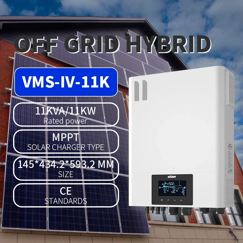 SUOER 48V 11kw MPPT 120A RGB Lights Support Parallel BMS Communication 11000W Solar Inverter Pure sine MPPT inverter
SUOER 48V 11kw MPPT 120A RGB Lights Support Parallel BMS Communication 11000W Solar Inverter Pure sine MPPT inverter