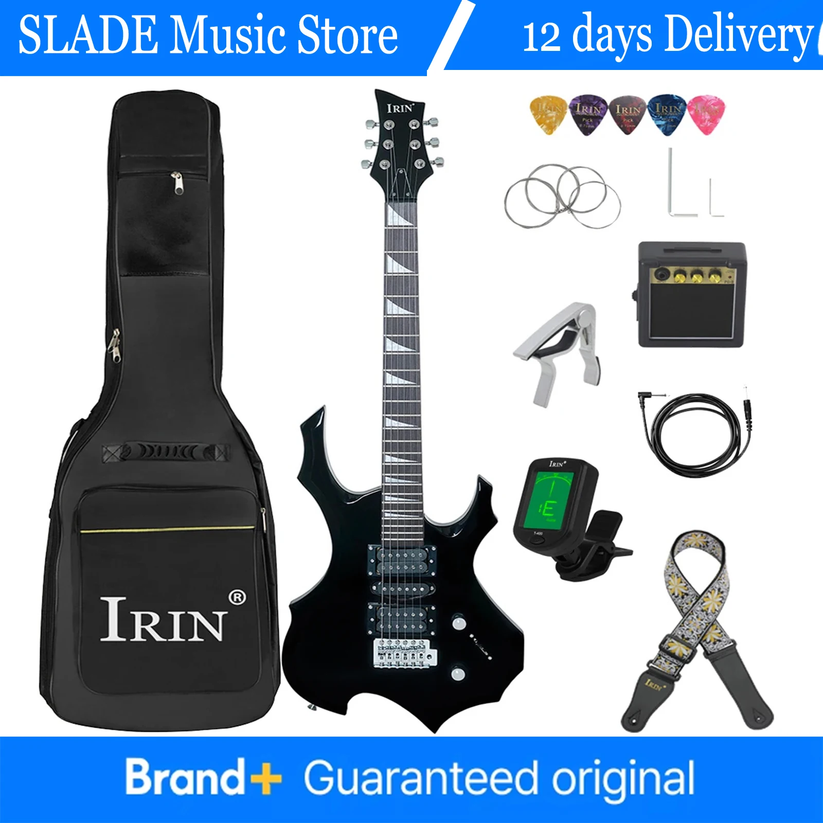 IRIN 6 Strings Electric Guitar 24 Frets Maple Body Electric Guitarra Set with Bag Amp Tuner Strap Picks Guitar Mini Accessories
IRIN 6 Strings Electric Guitar 24 Frets Maple Body Electric Guitarra Set with Bag Amp Tuner Strap Picks Guitar Mini Accessories