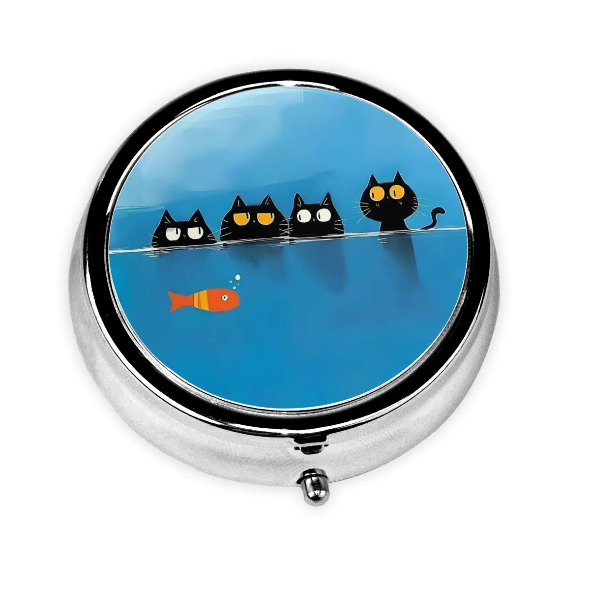 Personalized Black Cat Round Pills Boxes Cut Kitten Pet Lovers 3-Compartment Small Pill Organizer Medicine Box Dispenser
Personalized Black Cat Round Pills Boxes Cut Kitten Pet Lovers 3-Compartment Small Pill Organizer Medicine Box Dispenser