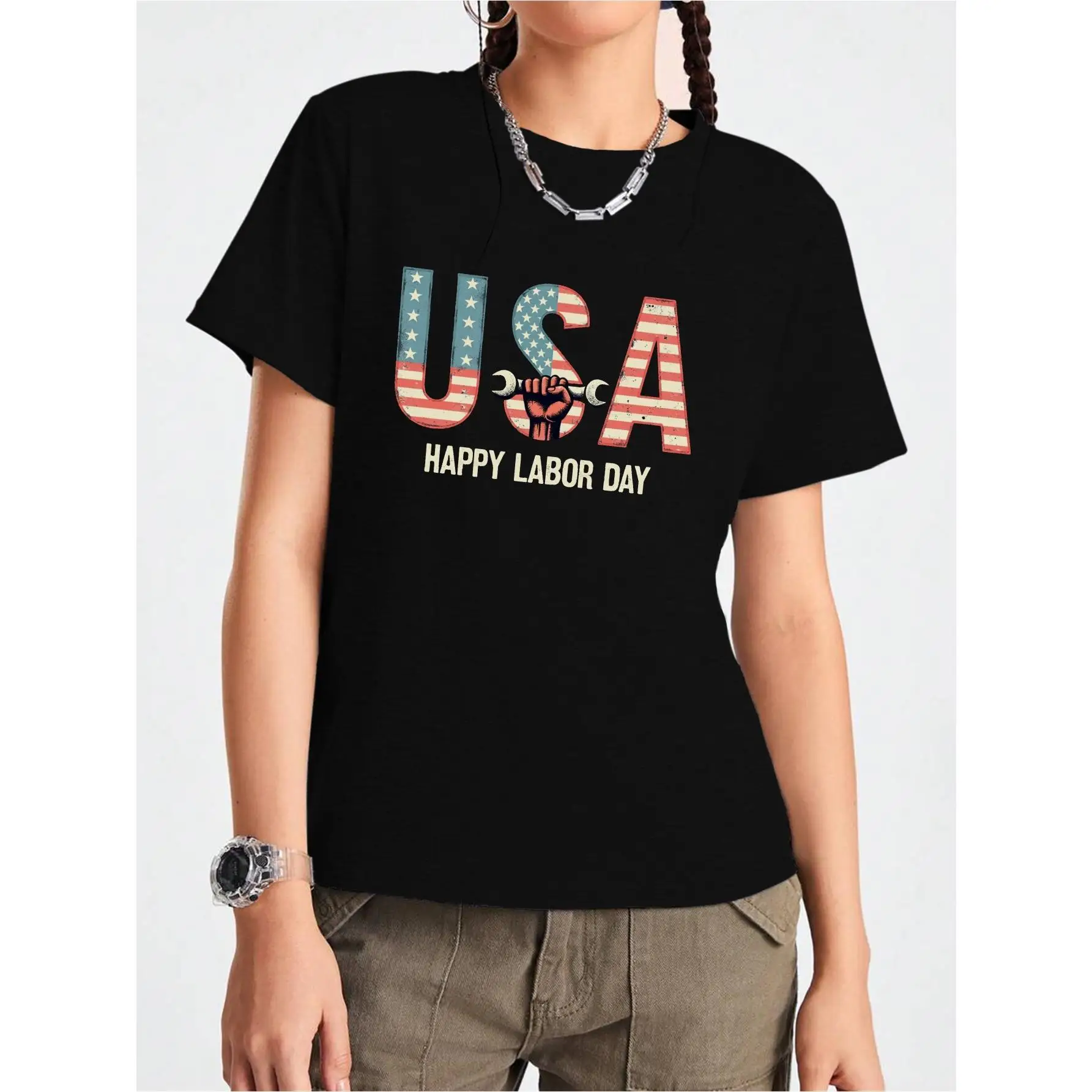 USA Labor Day T-Shirt, Patriotic American Flag Graphic Tee, Mechanic Worker Vintage Style Top, Happy Labor Day Gift Women
USA Labor Day T-Shirt, Patriotic American Flag Graphic Tee, Mechanic Worker Vintage Style Top, Happy Labor Day Gift Women