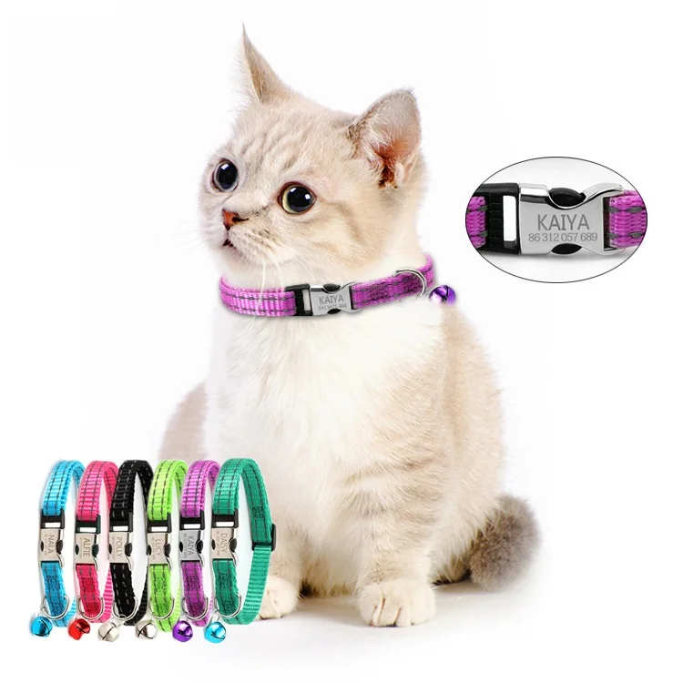 Cat Collar Bell Engraved Name Night Reflective Nylon Cat Rope Anti-lost Pet Outdoor Walking Accessories Supplies
Cat Collar Bell Engraved Name Night Reflective Nylon Cat Rope Anti-lost Pet Outdoor Walking Accessories Supplies