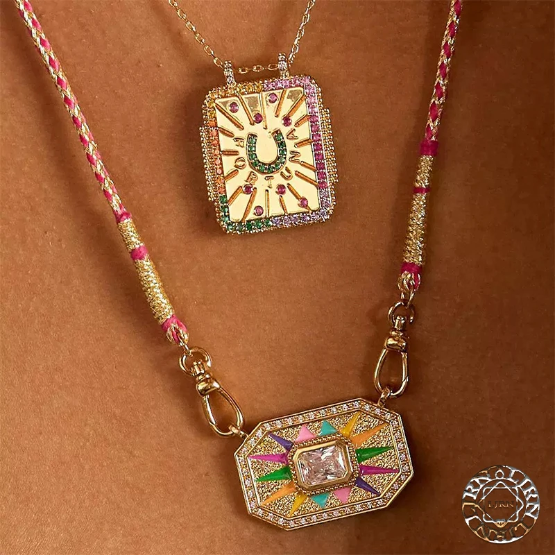 Bohemian Star Heart Devil's Eye Drip Oil Tarot Card Necklace Geometric Rhinestone Vintage Jewelry Rope Color Random Accessories
Bohemian Star Heart Devil's Eye Drip Oil Tarot Card Necklace Geometric Rhinestone Vintage Jewelry Rope Color Random Accessories