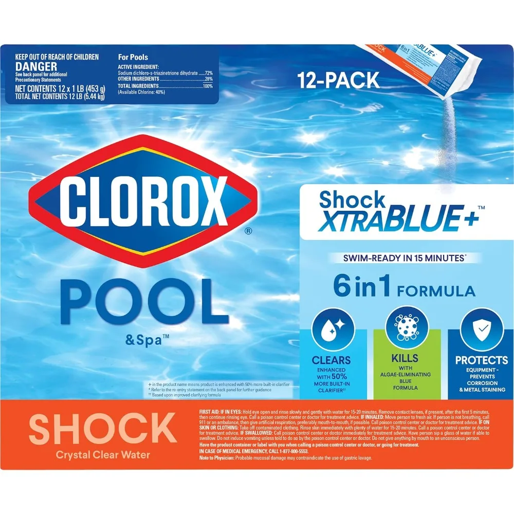 US Shipping Fast Acting Swimming Pool Shock Granular Kills Bacteria Algae Swim Ready in 15 Minutes 12 Pack
US Shipping Fast Acting Swimming Pool Shock Granular Kills Bacteria Algae Swim Ready in 15 Minutes 12 Pack