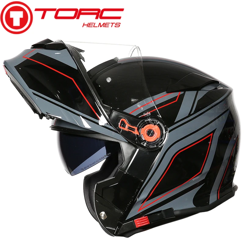 TORC Motorcycle Helmet Personalised Dual Lens Capacete Modular Helmets Men Women Racing Helmets T271 with Sun Visor Casco Moto
TORC Motorcycle Helmet Personalised Dual Lens Capacete Modular Helmets Men Women Racing Helmets T271 with Sun Visor Casco Moto