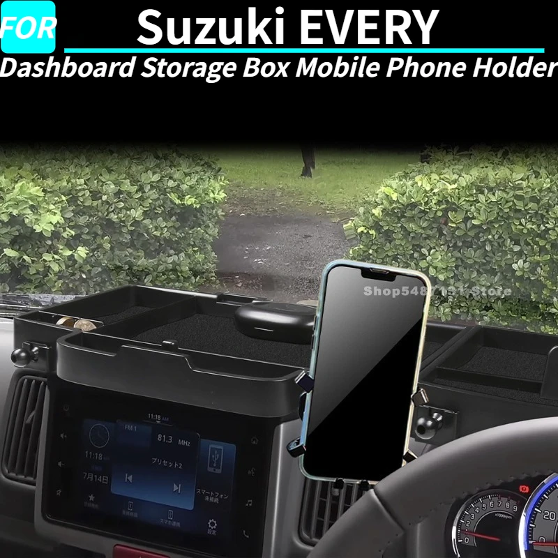 Ящик для хранения на приборной панели автомобиля, держатель для мобильного телефона для Suzuki EVERY, аксессуары для интерьера 2024 2025 
Ящик для хранения на приборной панели автомобиля, держатель для мобильного телефона для Suzuki EVERY, аксессуары для интерьера 2024 2025
