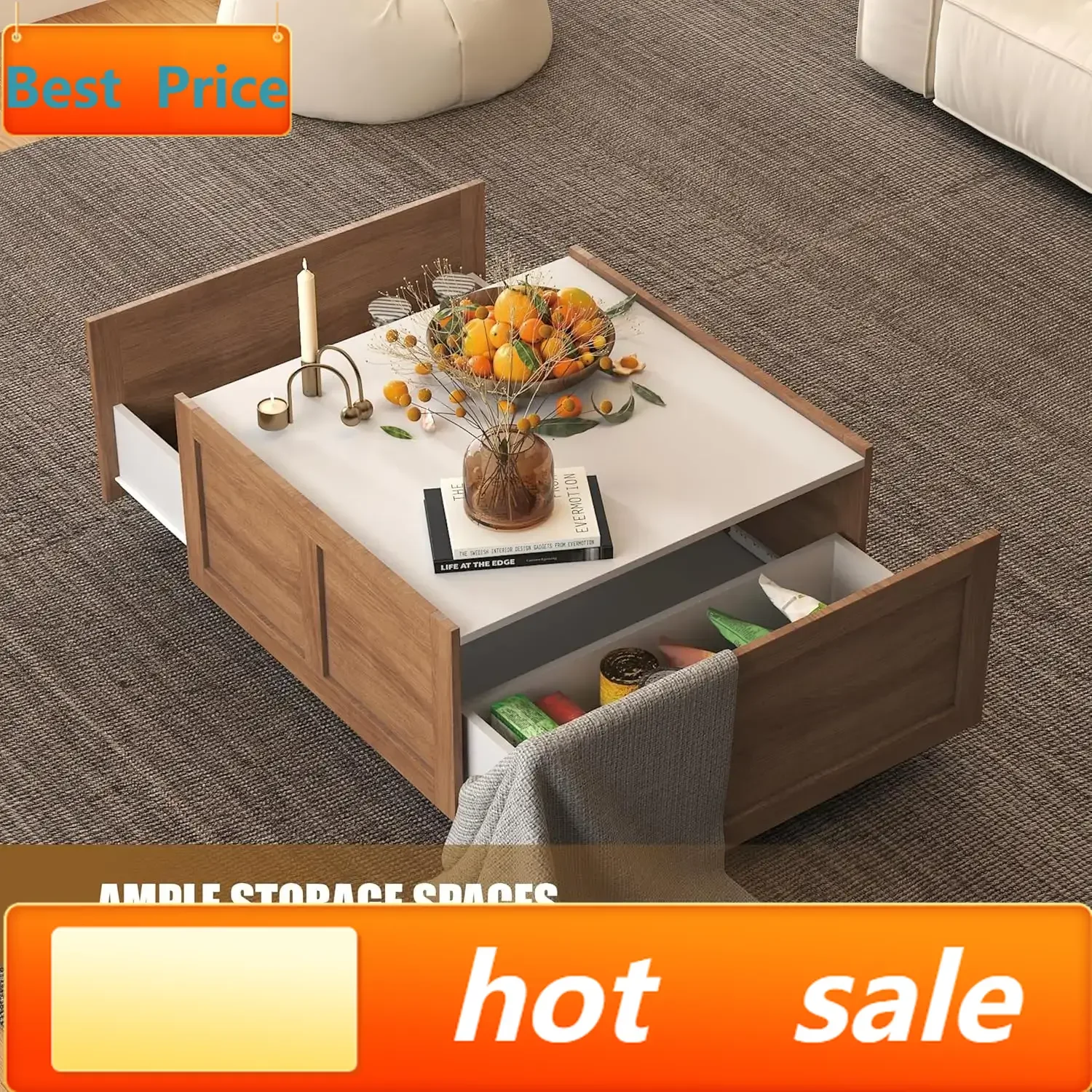 BestsellerFarmhouse Coffee Table with 2 Storage Drawers for Living Room Square Center Middle Table Modern Cocktail Table Contemp
BestsellerFarmhouse Coffee Table with 2 Storage Drawers for Living Room Square Center Middle Table Modern Cocktail Table Contemp