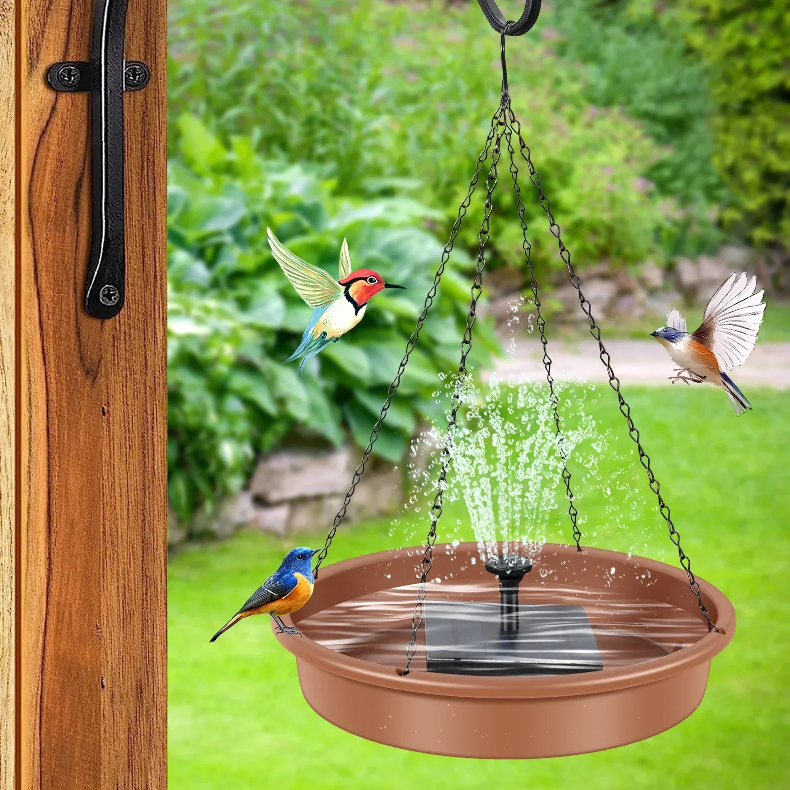 Bird Bath Bowl with Solar Pump Waterproof Solar Bird Feeder Water Fountain with 6 Nozzles Hanging Solar Water Pump Energy Saving
Bird Bath Bowl with Solar Pump Waterproof Solar Bird Feeder Water Fountain with 6 Nozzles Hanging Solar Water Pump Energy Saving