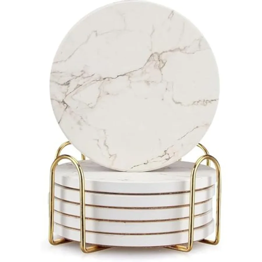 6 Pack White Marble Coaster Set with Holder Absorbent Drink Coasters Ceramic Cute Coaster Bar Dining Coffee Table Accessories D
6 Pack White Marble Coaster Set with Holder Absorbent Drink Coasters Ceramic Cute Coaster Bar Dining Coffee Table Accessories D