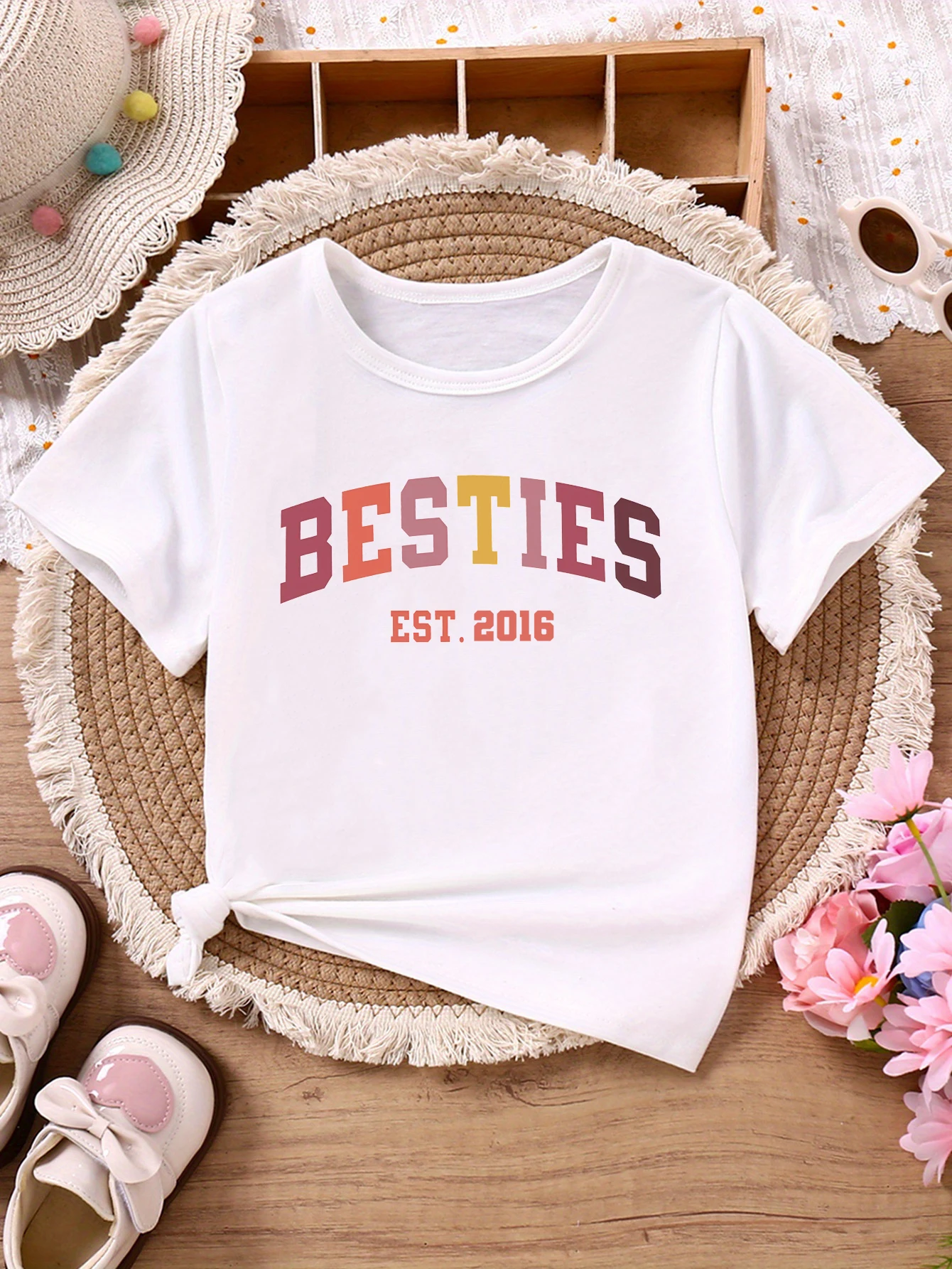 Besties Est 2016 Letter Printed T Shirt Girls The Best Friend T-Shirt Funny Kids Clothes Summer Short Sleeve T-Shirt
Besties Est 2016 Letter Printed T Shirt Girls The Best Friend T-Shirt Funny Kids Clothes Summer Short Sleeve T-Shirt