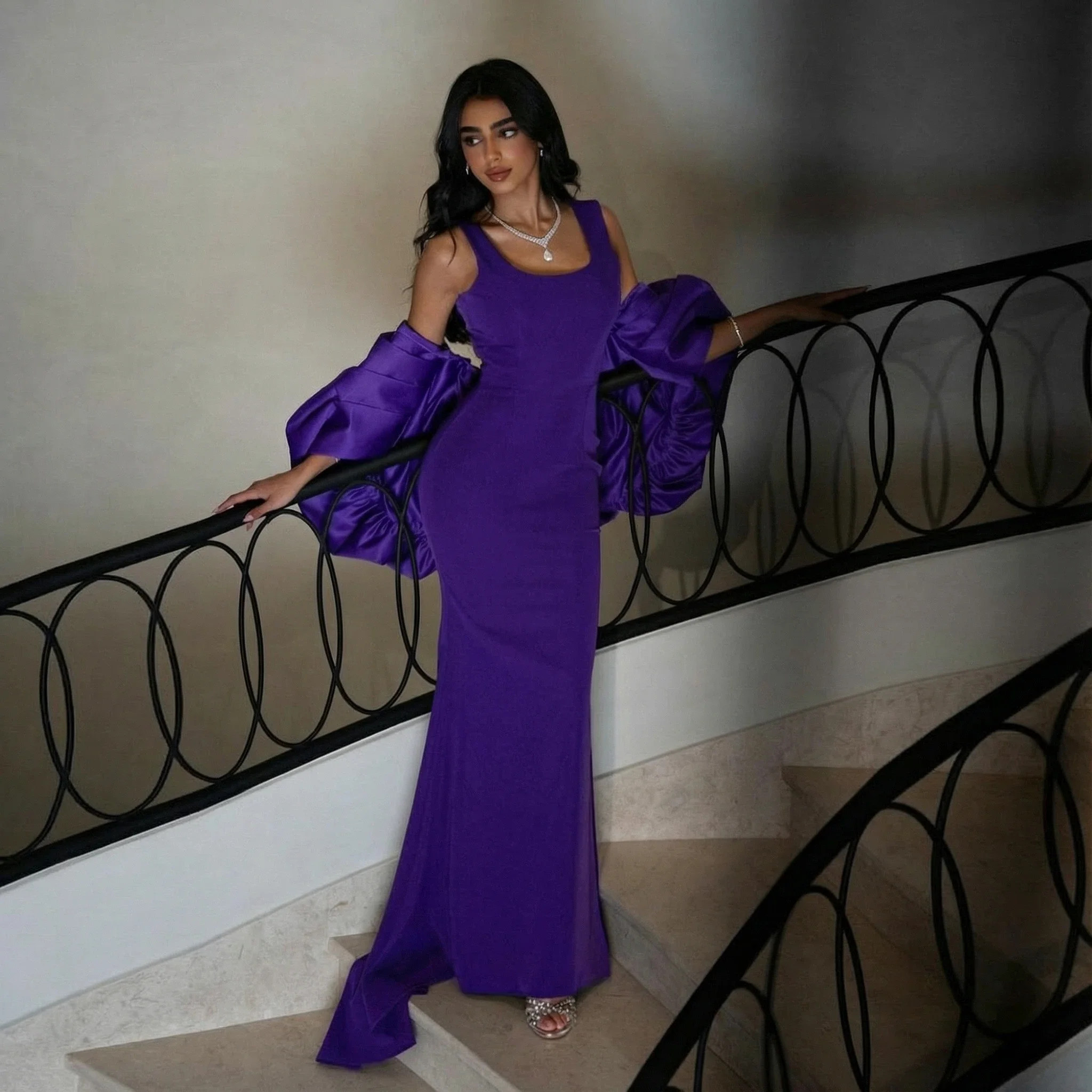 Customized Classic High quality Purple Elegant Mermaid Evening Dress with Shawl Cape Square Collar Elegant Party Gown Customized
Customized Classic High quality Purple Elegant Mermaid Evening Dress with Shawl Cape Square Collar Elegant Party Gown Customized