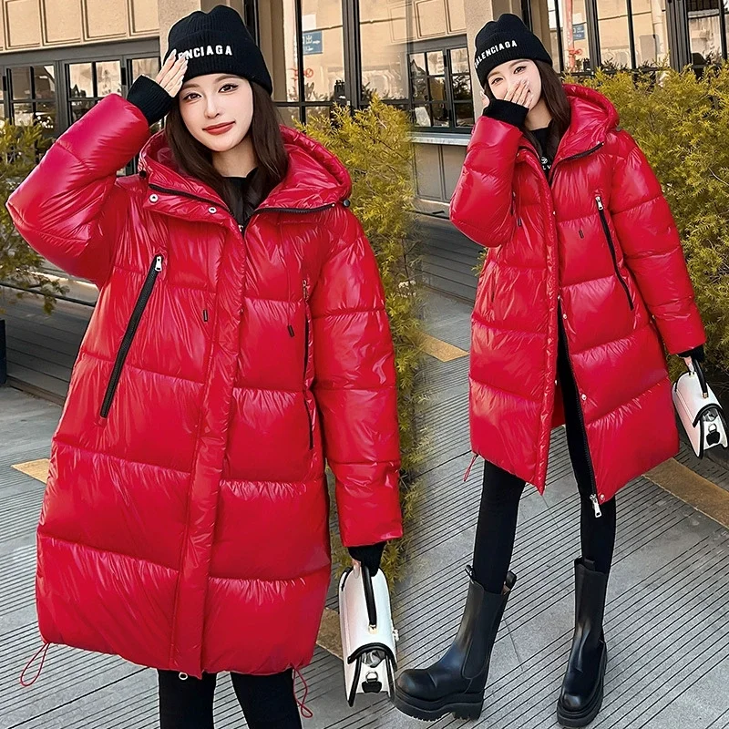 Winter Down Cotton Jackets Women's Clothing Long Parkas Hooded Warm 2025 New Winter Thick Waterproof Coat Female Black Overcoats
Winter Down Cotton Jackets Women's Clothing Long Parkas Hooded Warm 2025 New Winter Thick Waterproof Coat Female Black Overcoats