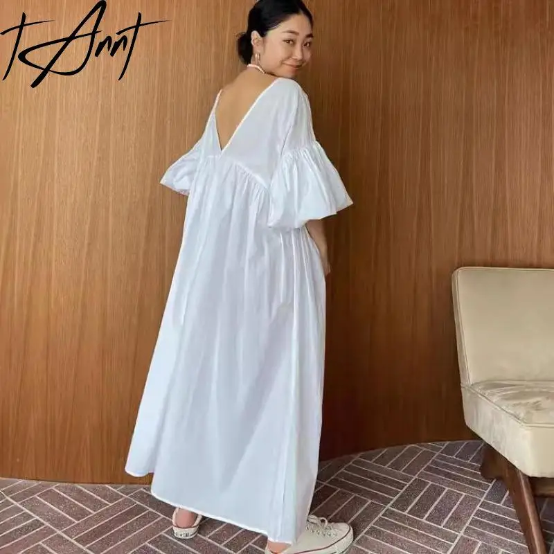 Tannt Women Dress Puff Sleeve Fashion White Pink Shirt Dresses For Women 2025 New Summer Vintage Casual Loose Long Dresses
Tannt Women Dress Puff Sleeve Fashion White Pink Shirt Dresses For Women 2025 New Summer Vintage Casual Loose Long Dresses