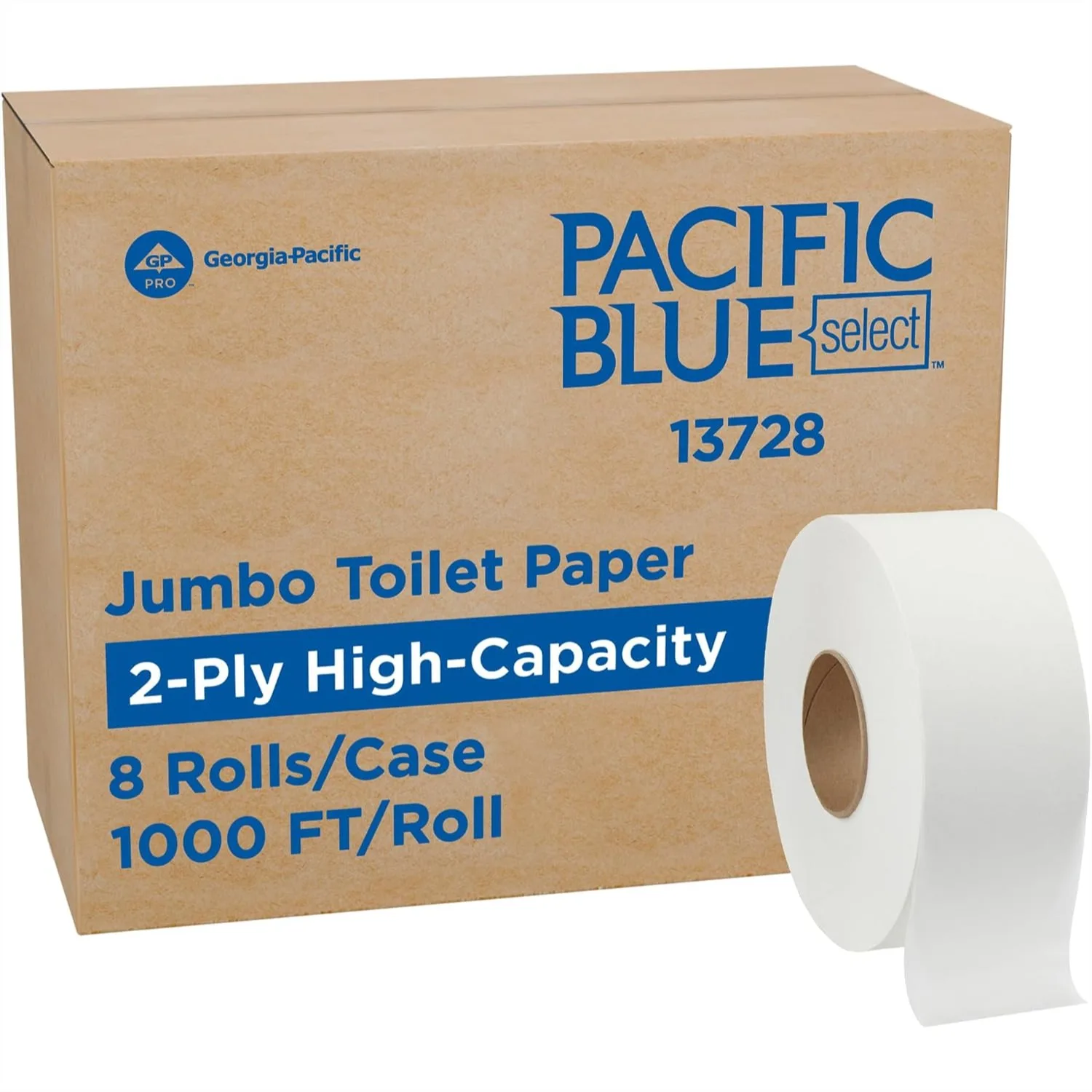 Jumbo Jr 2-Ply Toilet Paper for High-Traffic Restrooms, 1000 Feet Per Roll, 8 Rolls Per Case, White
Jumbo Jr 2-Ply Toilet Paper for High-Traffic Restrooms, 1000 Feet Per Roll, 8 Rolls Per Case, White