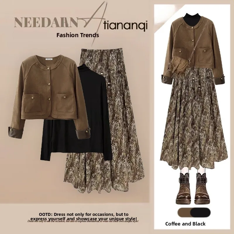 Autumnal Loose Fit Floral High Waist Skirt Three Piece Set Women's Fashion Casual Wear Comfortable Breathable Quality Material
Autumnal Loose Fit Floral High Waist Skirt Three Piece Set Women's Fashion Casual Wear Comfortable Breathable Quality Material