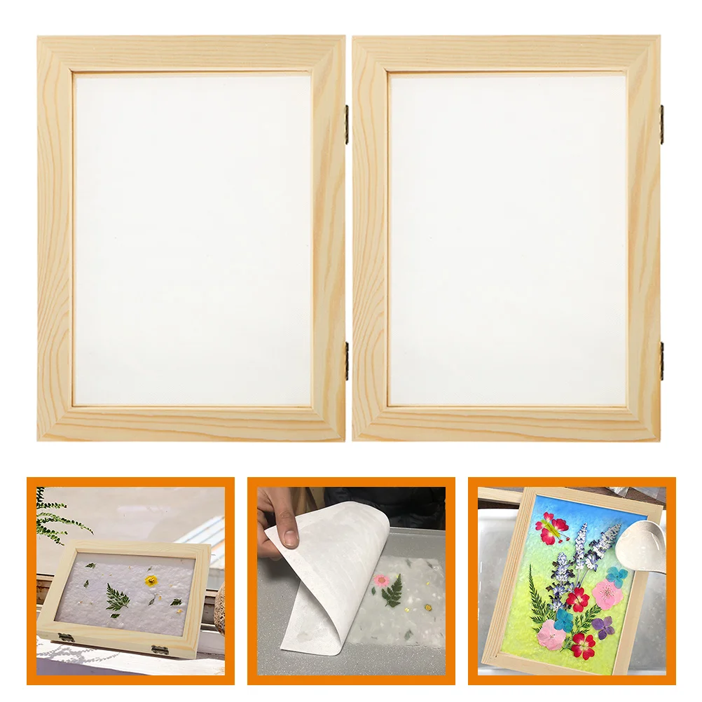 2Pcs Paper Handicraft Mold Wood Paper Making Screen DIY Paper Making Frame Wood DIY Frame (Random Style Hinge)
2Pcs Paper Handicraft Mold Wood Paper Making Screen DIY Paper Making Frame Wood DIY Frame (Random Style Hinge)