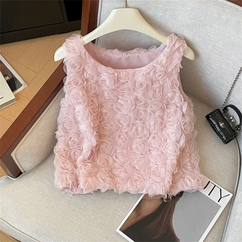 2025 New Women Three-dimensional Rose Vests Sleeveless Blouse Elegant Shirt Basic Tops Pullovers Fairy Tanks Bottomings WZ2459
2025 New Women Three-dimensional Rose Vests Sleeveless Blouse Elegant Shirt Basic Tops Pullovers Fairy Tanks Bottomings WZ2459