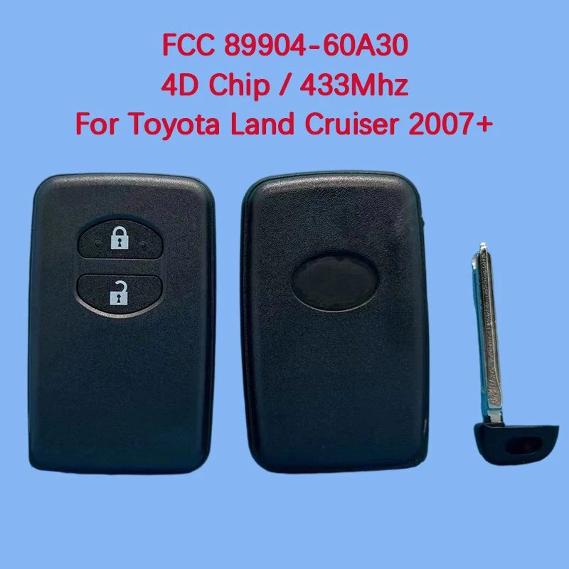 CN007221 Aftermarket 2-кнопочный смарт-брелок 433 МГц FCC 89904-60A30 4D чип для Toyota Land Cruiser 2007+
CN007221 Aftermarket 2-кнопочный смарт-брелок 433 МГц FCC 89904-60A30 4D чип для Toyota Land Cruiser 2007+