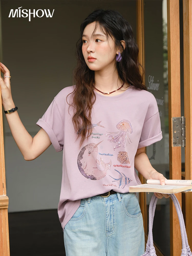 MISHOW Fashion Print T-shirts for women 2025 Summer New O-Neck Loose Casual Short Sleeve Cotton Top Female Clothing MXE36T0575
MISHOW Fashion Print T-shirts for women 2025 Summer New O-Neck Loose Casual Short Sleeve Cotton Top Female Clothing MXE36T0575