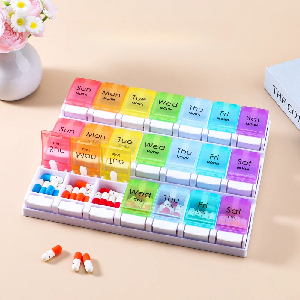 New Large Weekly 3 Times A Day 21 Grids Pill Organizer Cases Box Medicine Storage Container for Vitamins Fish Oil Supplements
New Large Weekly 3 Times A Day 21 Grids Pill Organizer Cases Box Medicine Storage Container for Vitamins Fish Oil Supplements