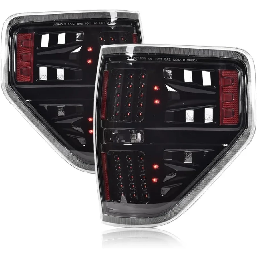 LED Rear Tail Lights Assembly for F150 20092014 Pickup Trucks Driver and Passenger Side Brake Lights with Clear Lens and Black
LED Rear Tail Lights Assembly for F150 20092014 Pickup Trucks Driver and Passenger Side Brake Lights with Clear Lens and Black