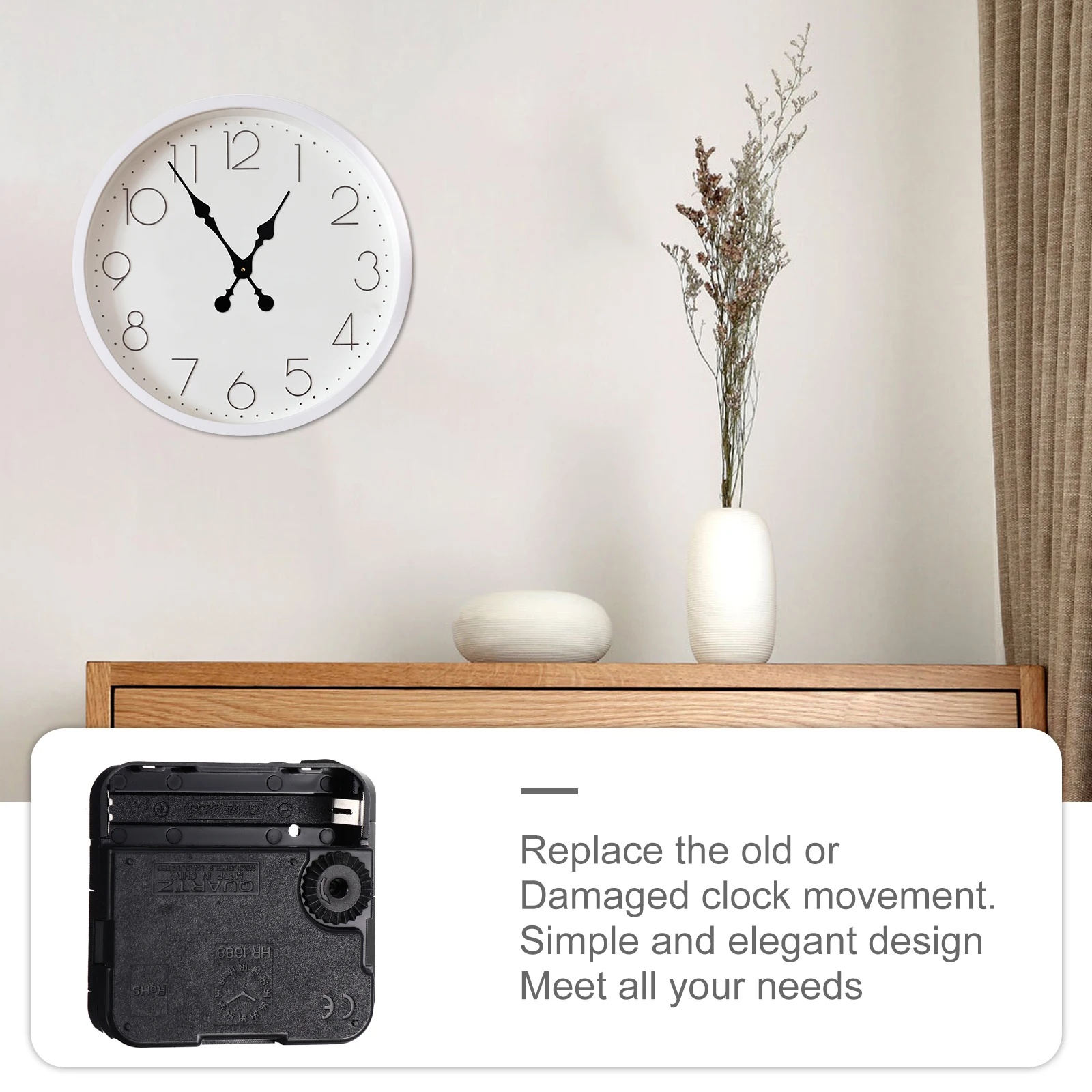 Wall Clocks Replacement Mechanism Movement Quartz Motors Accessories Parts Silent Black
Wall Clocks Replacement Mechanism Movement Quartz Motors Accessories Parts Silent Black