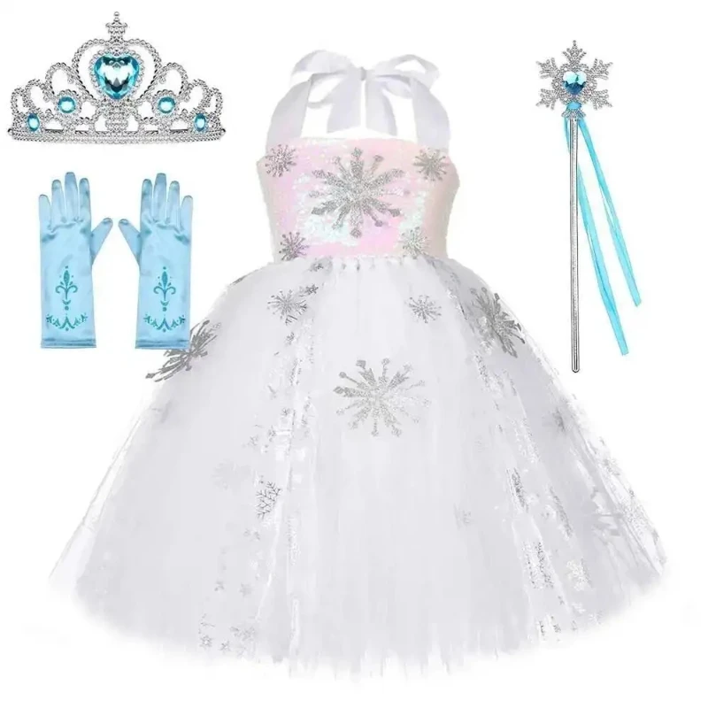 Glittery Snowflakes Elsa Costumes for Girls Christmas Ballet Tutu Outfit with Crown for Kids Sparkly Snow Queen Princess Dresses
Glittery Snowflakes Elsa Costumes for Girls Christmas Ballet Tutu Outfit with Crown for Kids Sparkly Snow Queen Princess Dresses