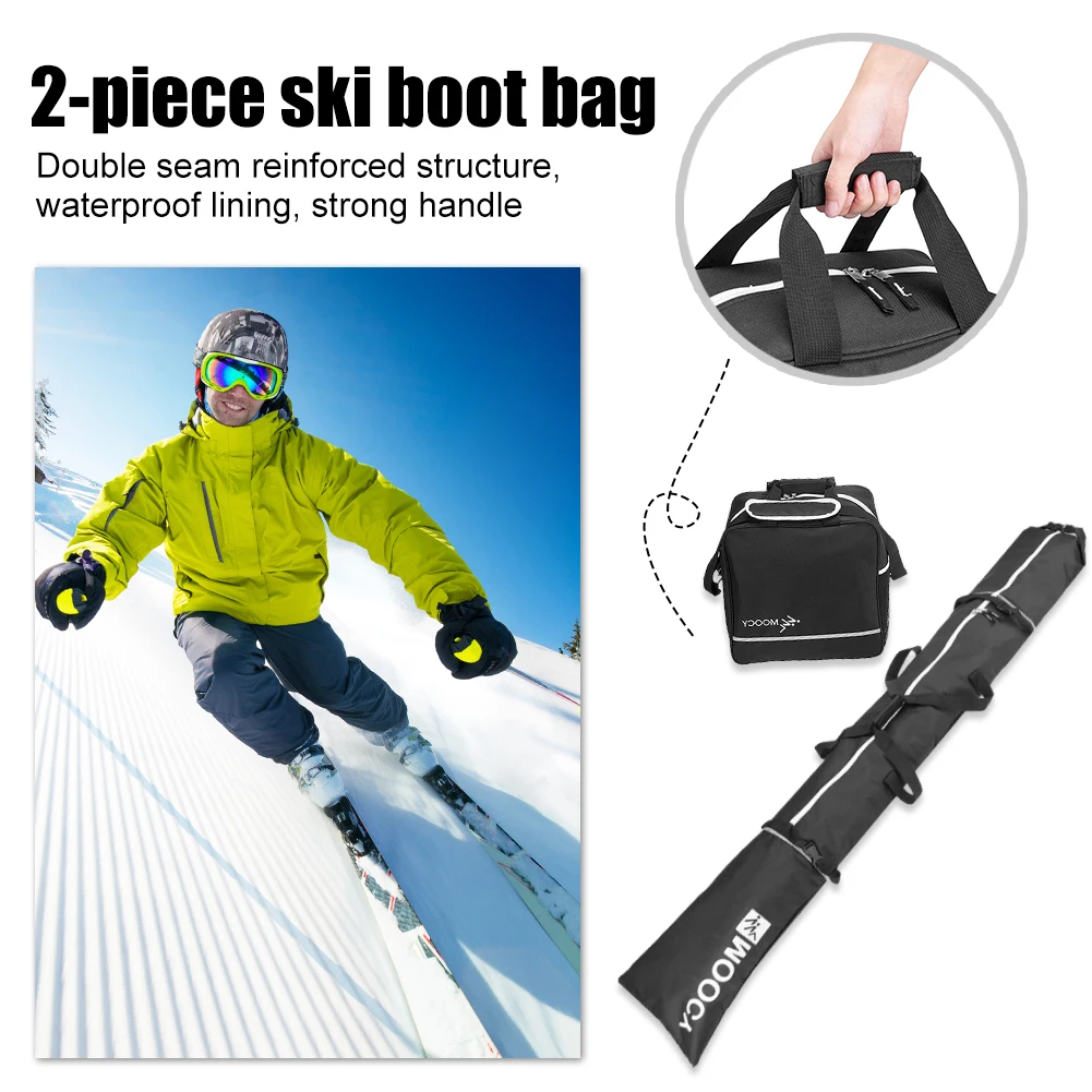 2 Pcs Ski Set Waterproof Ski Duffle Bag & Boot Tote Set Ski Carrier Bag & Boot Pouch Ski and Boot Travel Kit for Adults Children
2 Pcs Ski Set Waterproof Ski Duffle Bag & Boot Tote Set Ski Carrier Bag & Boot Pouch Ski and Boot Travel Kit for Adults Children