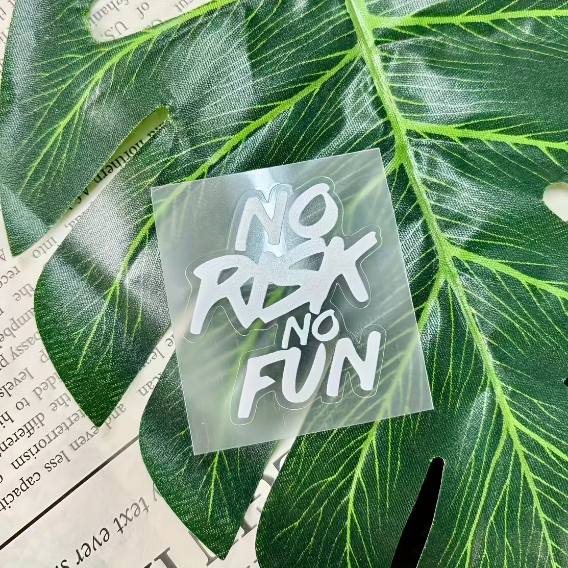 2Pcs/set No Risk No Fun Waterproof Vinyl Stickers, Fashion Decals for Motorcycle Helmet Fuel Tank Scooter Bike Decor
2Pcs/set No Risk No Fun Waterproof Vinyl Stickers, Fashion Decals for Motorcycle Helmet Fuel Tank Scooter Bike Decor