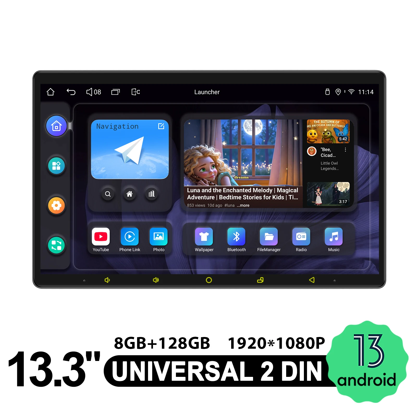 JOYING 13.3''1920x1080 Premium Multimedia Player Android 13.0 Car Radio Stero Double 2 Din Head Unit Car Audio Hands-free Call
JOYING 13.3''1920x1080 Premium Multimedia Player Android 13.0 Car Radio Stero Double 2 Din Head Unit Car Audio Hands-free Call