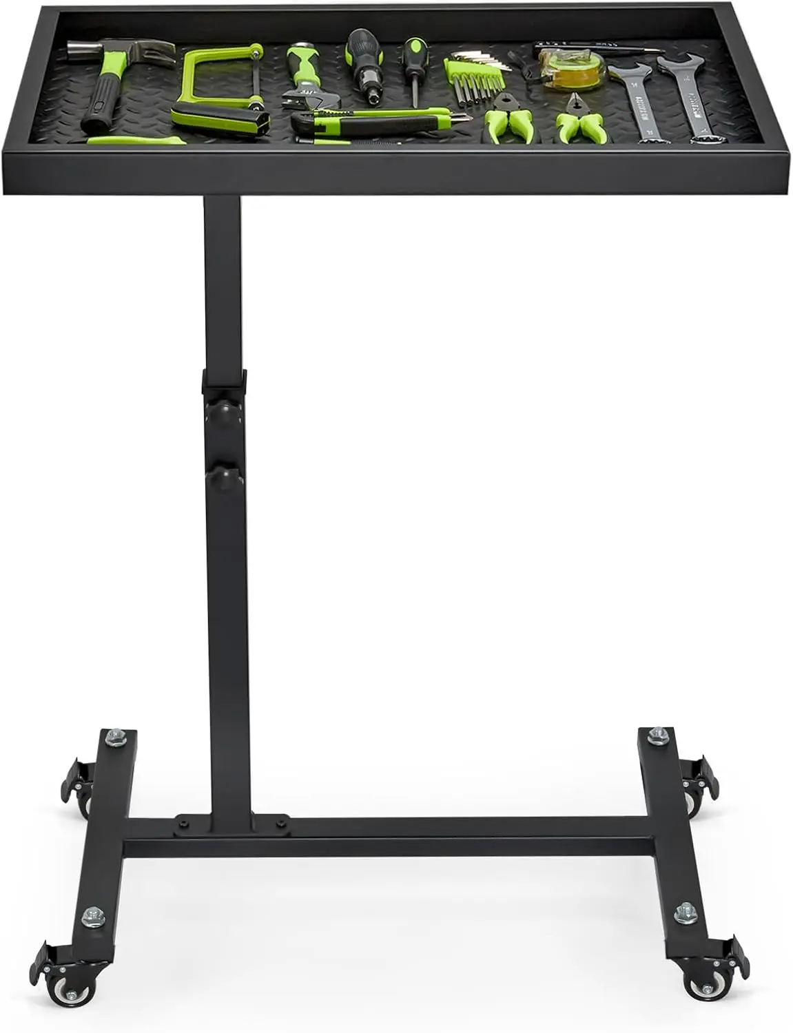 Adjustable Mobile Work Table with Wheels, Heavy Duty Steel Tool Cart for Garage Repair DIY, 220LBS Capacity (Black)
Adjustable Mobile Work Table with Wheels, Heavy Duty Steel Tool Cart for Garage Repair DIY, 220LBS Capacity (Black)