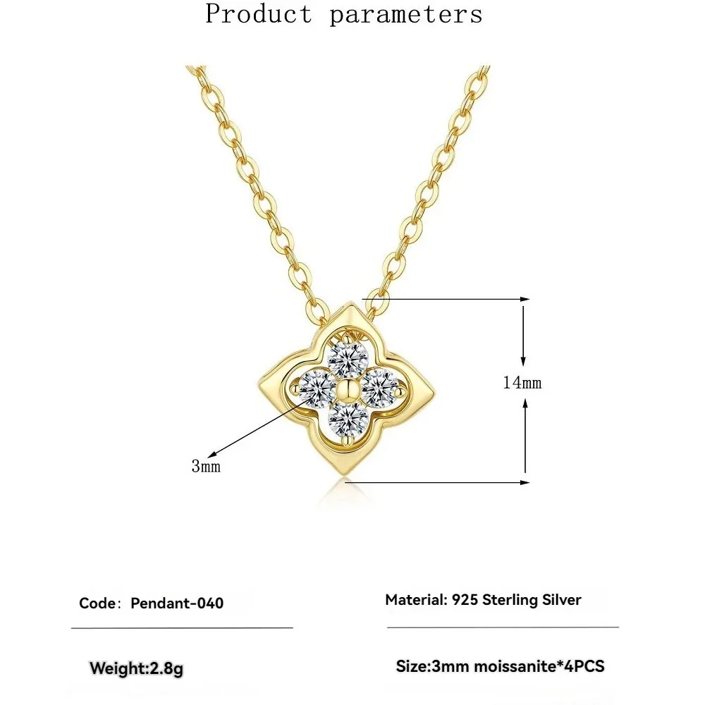 Sparkling Full Moissanite Pendant Necklace for Women - Valentine's Day Gift, Engagement Jewelry with Gold Plated Chain
Sparkling Full Moissanite Pendant Necklace for Women - Valentine's Day Gift, Engagement Jewelry with Gold Plated Chain