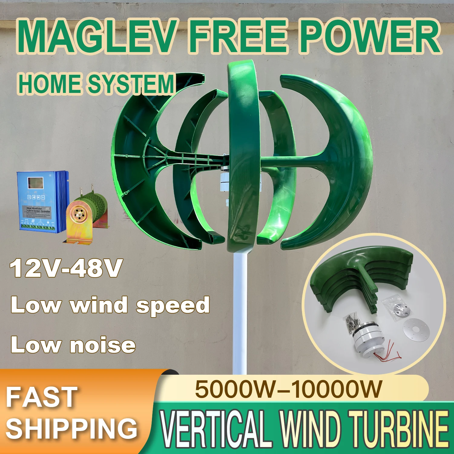 CE Newly Upgraded 5KW 8KW 24V 48V Vertical Axis Maglev Low-Speed Wind Turbine With Free Energy And Low Noise For Household Use
CE Newly Upgraded 5KW 8KW 24V 48V Vertical Axis Maglev Low-Speed Wind Turbine With Free Energy And Low Noise For Household Use