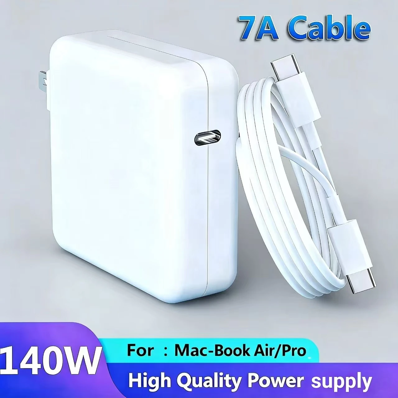 140W USB-C Power Adapter (2M Cable) – Compatible with MacBook Pro 13-16” & iPad Pro (2018-2021): High-Power Charger
140W USB-C Power Adapter (2M Cable) – Compatible with MacBook Pro 13-16” & iPad Pro (2018-2021): High-Power Charger