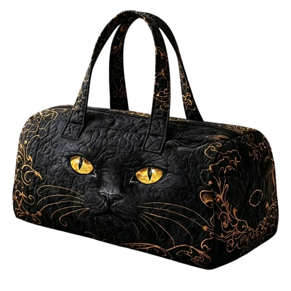 Quilted Gothic Black Cat Weekender Bag Floral Pattern Stylish Large Travel Duffel Zippered Overnight Bag for Cat Lovers
Quilted Gothic Black Cat Weekender Bag Floral Pattern Stylish Large Travel Duffel Zippered Overnight Bag for Cat Lovers