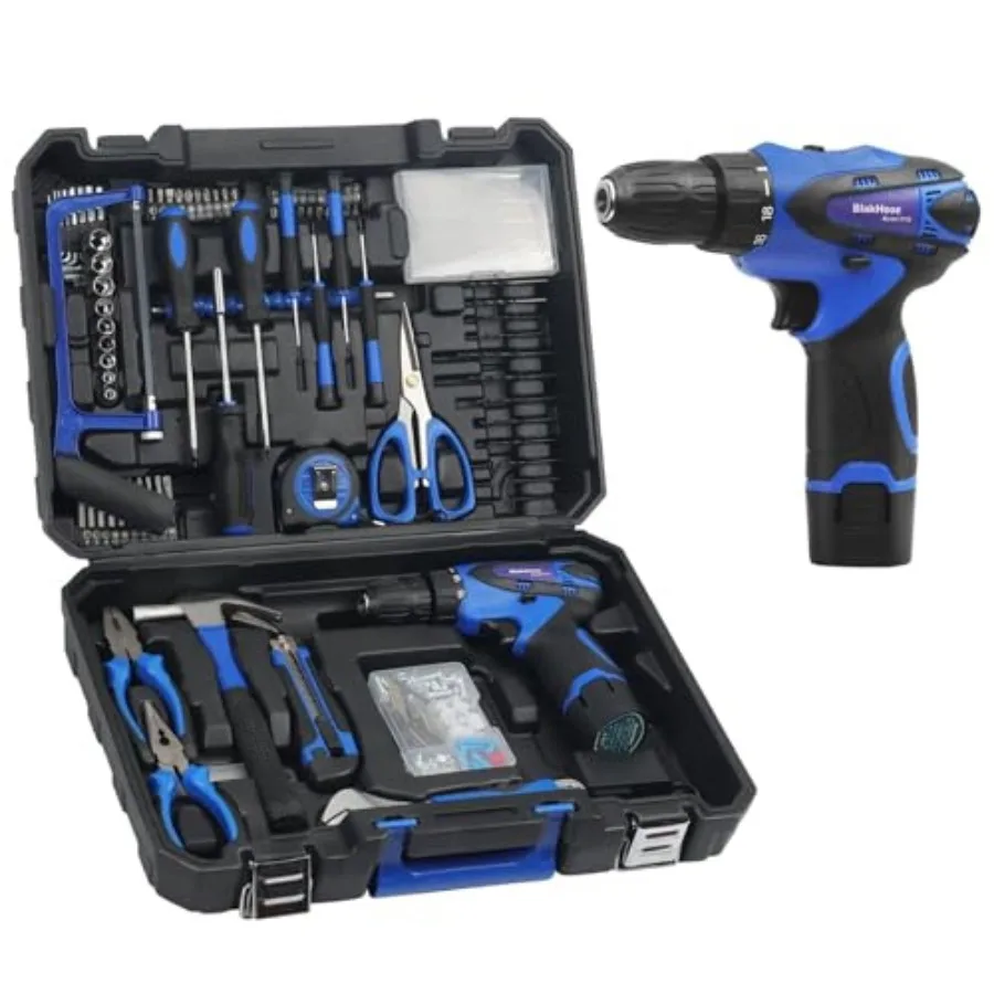 Tool Box-261-Piece Home Tool Kit with 12V Cordless Drill and Accessories Electric Power Drill Driver Tool Set for House, Garage
Tool Box-261-Piece Home Tool Kit with 12V Cordless Drill and Accessories Electric Power Drill Driver Tool Set for House, Garage