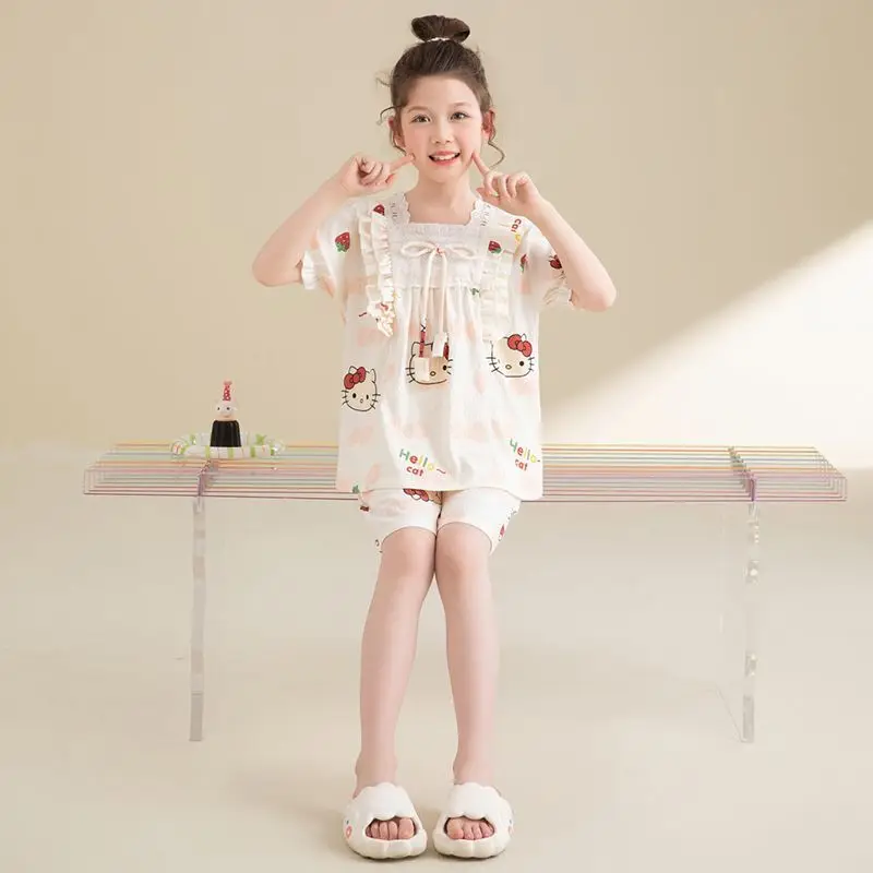 Girly Heart Hello Kitty Anime Kawaii Sanrio Short Sleeve Shirt Pants Pajamas Summer Cute Baby Home Wear Clothes Gifts for Kids
Girly Heart Hello Kitty Anime Kawaii Sanrio Short Sleeve Shirt Pants Pajamas Summer Cute Baby Home Wear Clothes Gifts for Kids