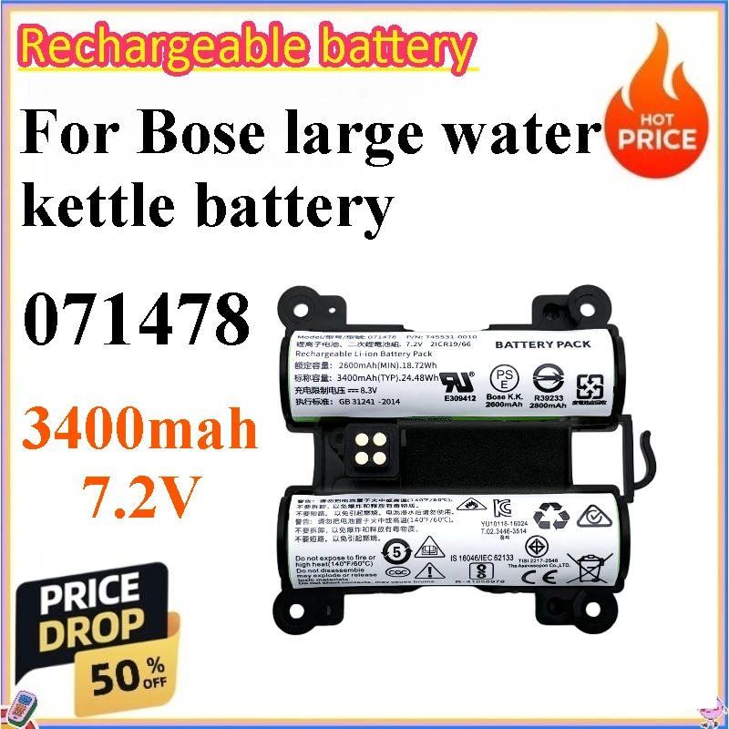 3400mah Battery for Bose SoundLink Revolve+ Model 071478 078068 Bluetooth Speaker Battery Single Battery Without Circuit Board
3400mah Battery for Bose SoundLink Revolve+ Model 071478 078068 Bluetooth Speaker Battery Single Battery Without Circuit Board