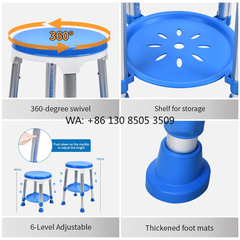 Rotating Shower Stool for Elderly Disabled Adjustable Bath Seat Non-Skid Feet 125KG Capacity KDB Health KDB-797E Lightweight
Rotating Shower Stool for Elderly Disabled Adjustable Bath Seat Non-Skid Feet 125KG Capacity KDB Health KDB-797E Lightweight