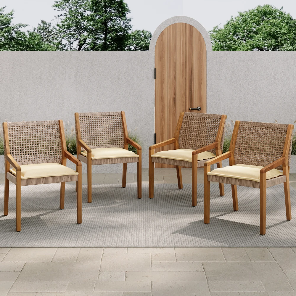 YQXH OUTDOOR DINING CHAIR SET-Acacia Wood and Wicker with Cream Cushion Patio Furniture-Teak finish & wicke Brown ,Suitable for
YQXH OUTDOOR DINING CHAIR SET-Acacia Wood and Wicker with Cream Cushion Patio Furniture-Teak finish & wicke Brown ,Suitable for