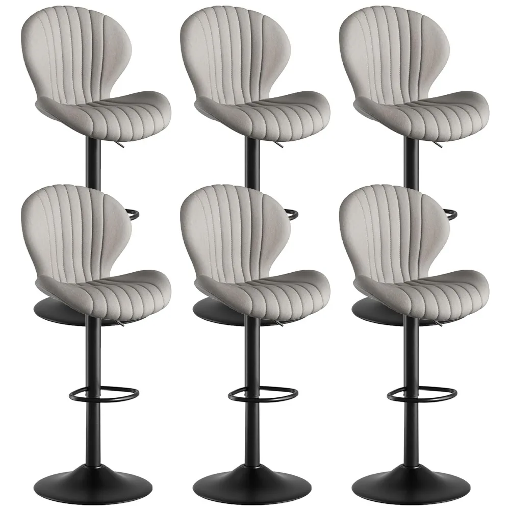 Bar Stools Set of 6, 360° Swivel Adjustable Counter Height Bar Chairs with High Backrest, Upholstered Kitchen, Customized
Bar Stools Set of 6, 360° Swivel Adjustable Counter Height Bar Chairs with High Backrest, Upholstered Kitchen, Customized