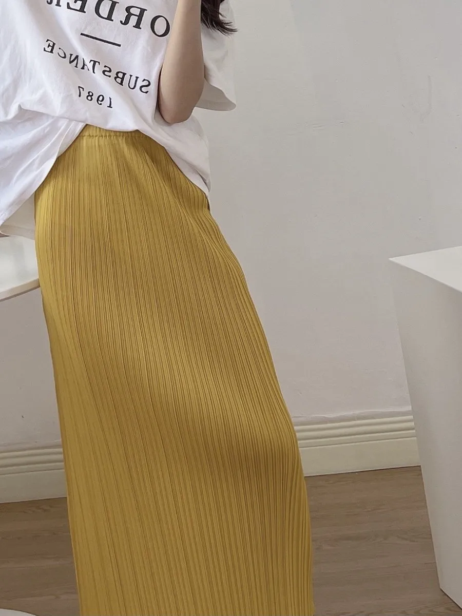 High Waist Pleated Skirt Women's Asymmetrical Hem Midi Skirt Spring Summer Polyester Fabric High Elasticity Loose Fit Skirt
High Waist Pleated Skirt Women's Asymmetrical Hem Midi Skirt Spring Summer Polyester Fabric High Elasticity Loose Fit Skirt