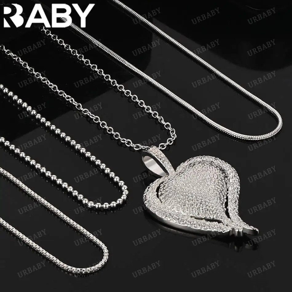 URBABY 40-75cm 925 Sterling Silver Heart Pendant Necklace For Women Charm Trend Birthday Gifts Fashion Party
URBABY 40-75cm 925 Sterling Silver Heart Pendant Necklace For Women Charm Trend Birthday Gifts Fashion Party