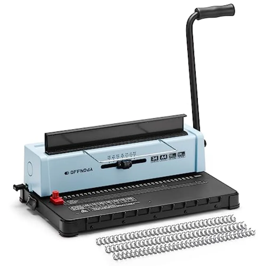 Wire Binding Machine, 34 - Square Punch Holes, 3:1 Pitch, Punch 12 Sheets Bind 120 Sheets, Book Binder with Adjustable Side Mar
Wire Binding Machine, 34 - Square Punch Holes, 3:1 Pitch, Punch 12 Sheets Bind 120 Sheets, Book Binder with Adjustable Side Mar