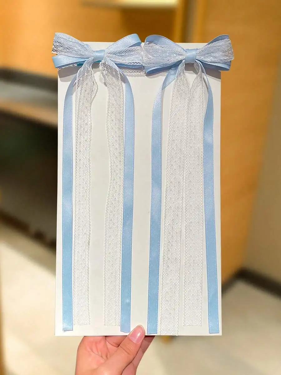 2pcs Womens Sky Blue Lace Bow Ribbon Hair Clips Duck Clips Sweet Style Hair Accessories
2pcs Womens Sky Blue Lace Bow Ribbon Hair Clips Duck Clips Sweet Style Hair Accessories