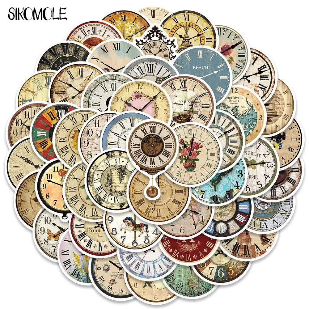 10/30/50PCS Vintage Clock Sticker Round Art Waterproof Suitcase Kid's Gift DIY Skateboard Laptop Luggage Bike Car Sticker Decals
10/30/50PCS Vintage Clock Sticker Round Art Waterproof Suitcase Kid's Gift DIY Skateboard Laptop Luggage Bike Car Sticker Decals